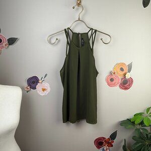 Papermoon Olive Green Double Strap Tank - Size - XS